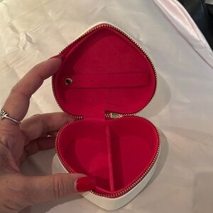 White Heart-Shaped Red and White Jewelry Case